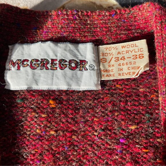 McGregor Wool Button Sweater Vest Red Plaid Grandpacore Vintage Heritage S - Picture 3 of 9